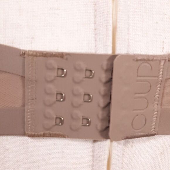 CUUP The Plunge Bra Size 32H NWOT Sheer Mesh Taupe Gold Hardware Triple Hook/Eye - Picture 6 of 14